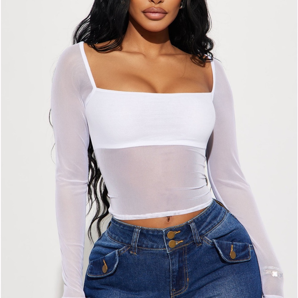 White mesh blouse